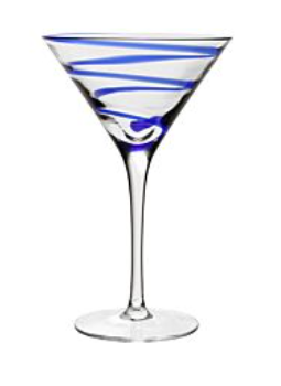 Bella Blue Martini Glass